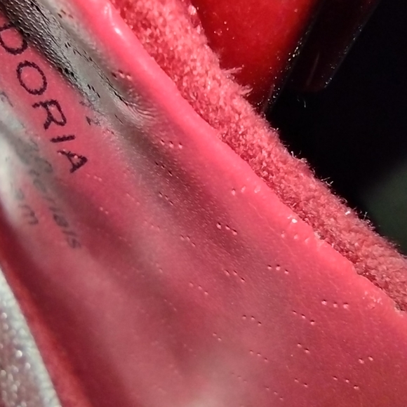 LIMELIGHT Doria Double Bows Red Suede Padded Peep Toe Shoes Size 7 1/2 - Picture 4 of 5